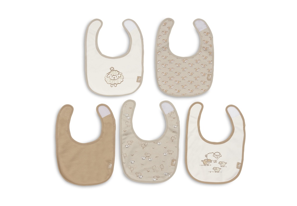 Jollein | Slabbetje Woolly Waterproof Jersey Velcrosluiting 5-pack