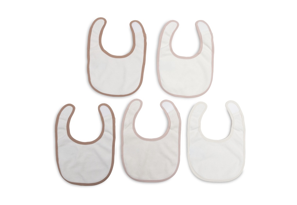 Jollein | Slabbetje Soft Plumes Waterproof Jersey Velcrosluiting 5-pack