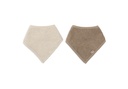 Jollein | Spuugdoekje  Sand/Milky Coffee Drukknopensluiting Ecru/Bruin 2-pack