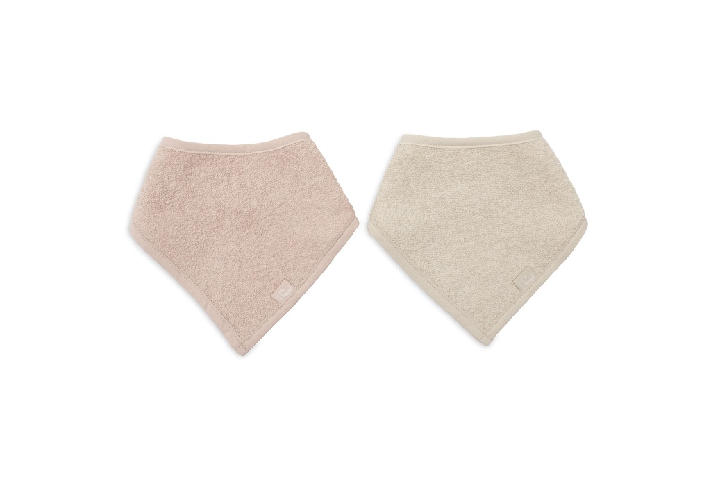 Jollein | Spuugdoekje Silk Rose/Sand Drukknopensluiting Roze/Zand 2-pack