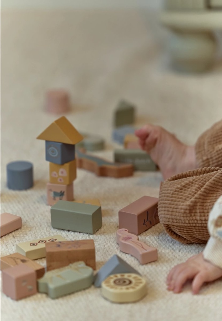 Little Dutch | Bouwblokken Safari Friends Hout
