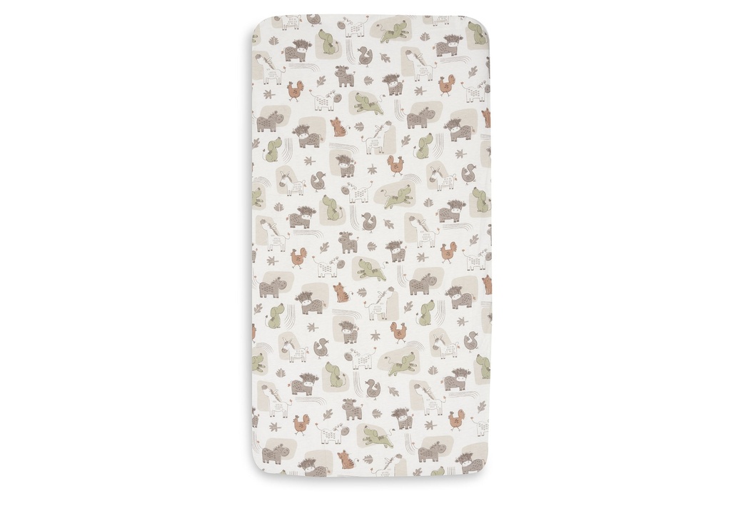 Jollein | Hoeslaken Barn Buddies Jersey Ecru 70/75x140/150cm