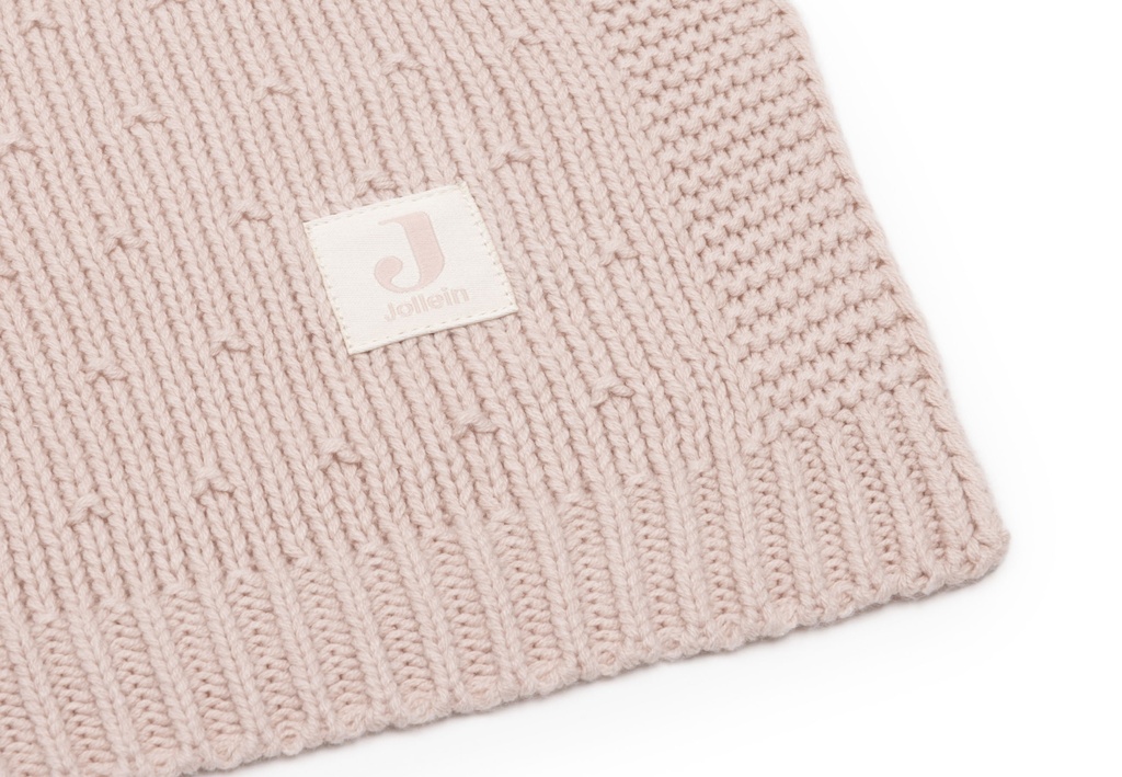 Jollein | Deken Wieg Silk Rose Sprinkle Knit Roze 75x100cm