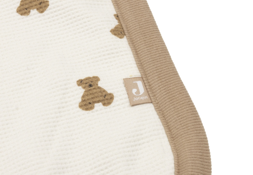 Jollein | Deken Wieg Mini Teddy Bear Little  Waffle/Fluffy Ecru/Bruin 75x100cm