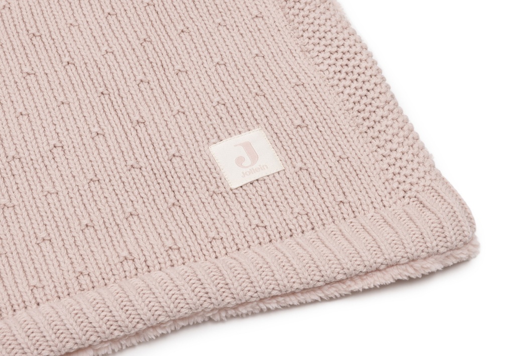 Jollein | Deken Ledikant Rose/Fluffy Sprinkle Knit Silk Roze 100x150cm 
