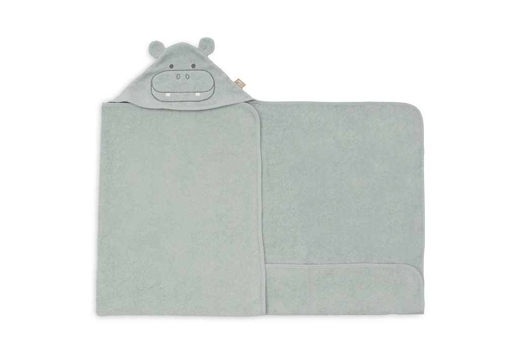 Jollein | Badcape Hippo Happy Badstof Goen 70x130cm 