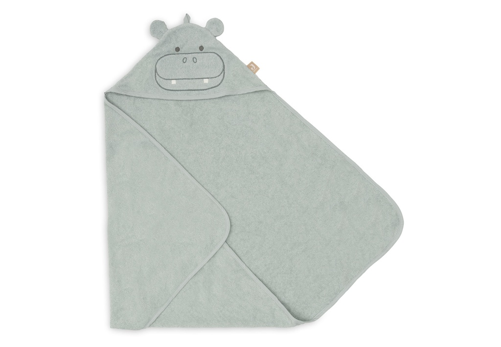 Jollein | Badcape Hippo Happy Badstof Groen 75x75cm