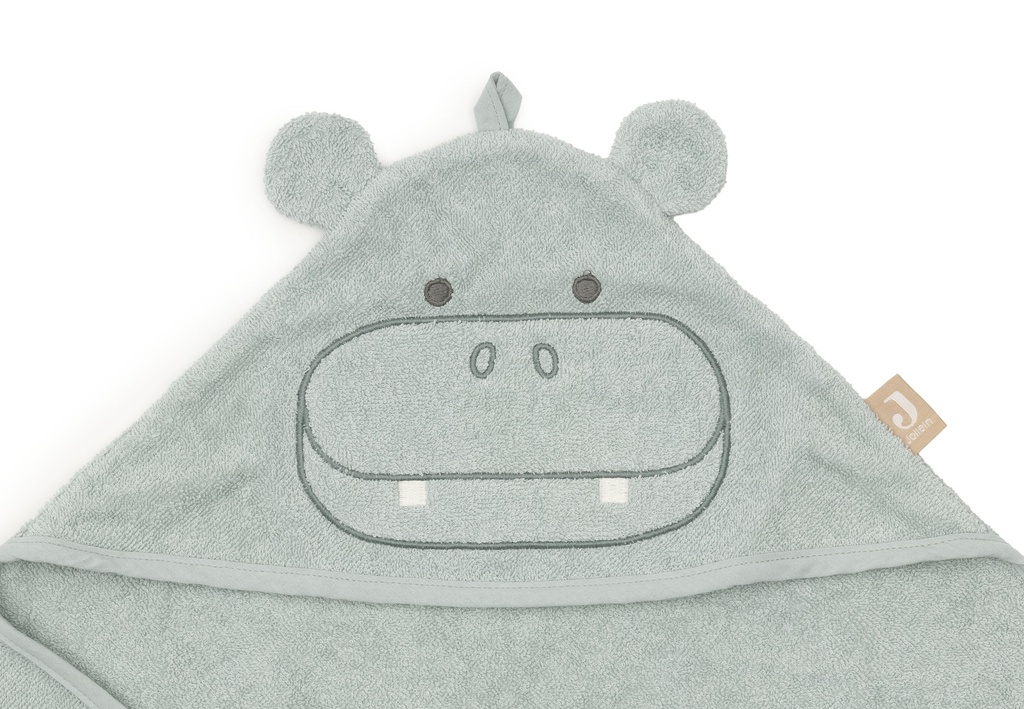 Jollein | Badcape Hippo Happy Badstof Groen 75x75cm