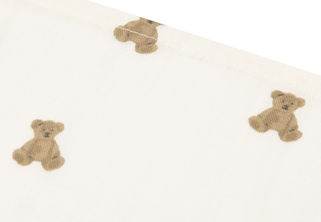 Jollein | Tetra Doek Mini Teddy Bear Ecru/Bruin 70x70cm 3pack
