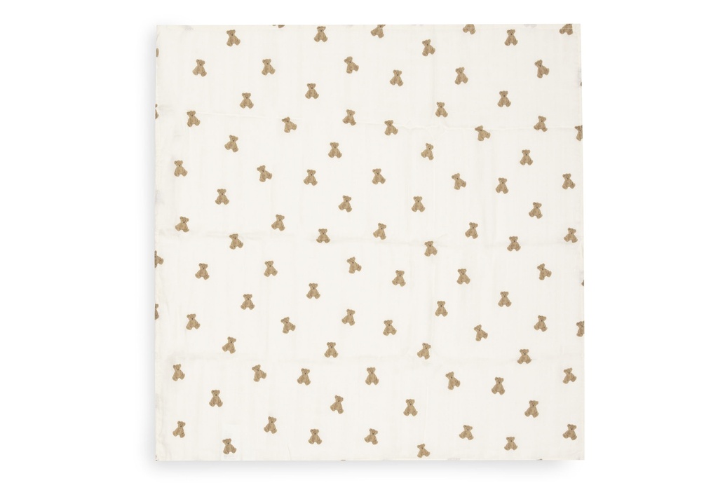 Jollein | Tetra Doek Mini Teddy Bear Ecru/Bruin 70x70cm 3pack