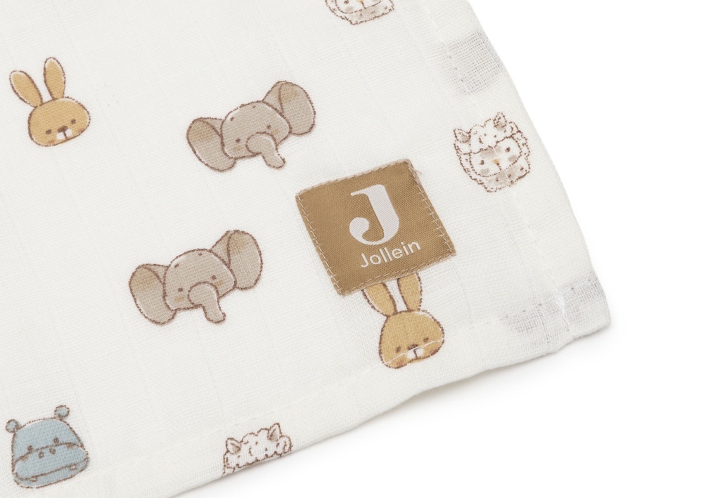 Jollein | Tetra Doek Jollies Ecru 115x115cm 2-pack