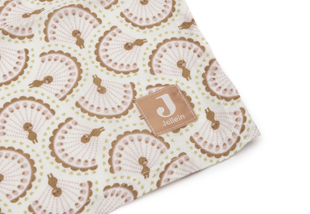 Jollein | Tetra Doek Soft Plumes Ecru/Bruin 115x115cm  2-pack