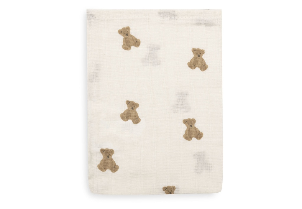 Jollein | Tetra Doek Mini Teddy Bear Ecru/Wit 15x20cm 3-pack