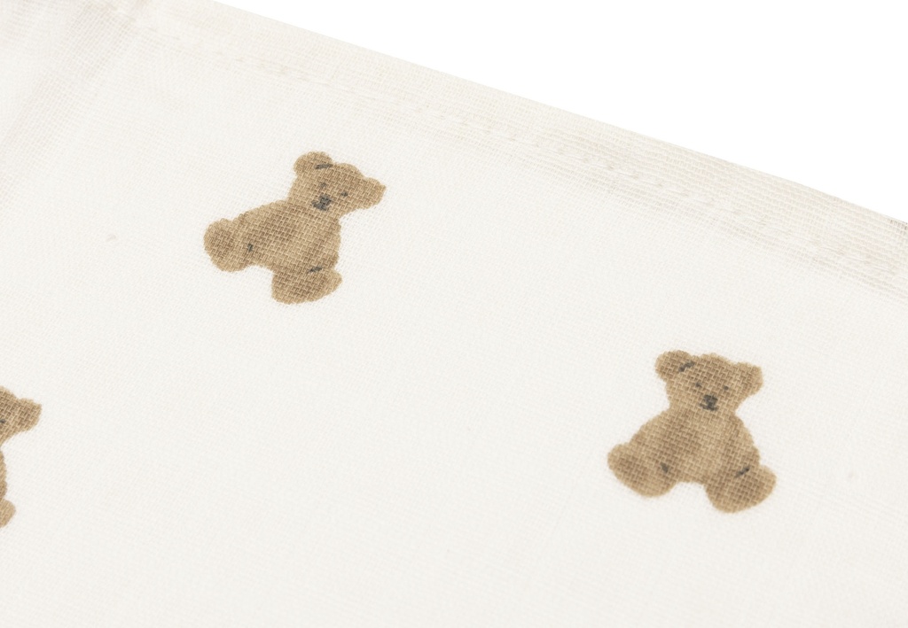 Jollein | Monddoekje Mini Teddy Bear Ecru/Bruin 31x31cm  3-pack