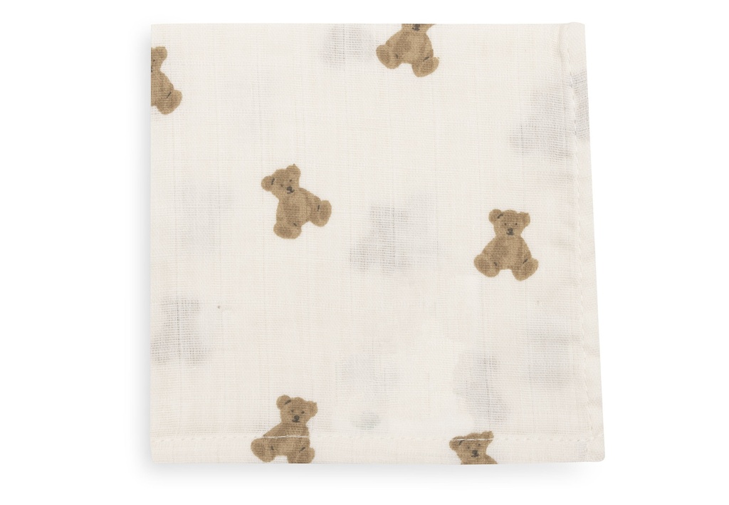 Jollein | Monddoekje Mini Teddy Bear Ecru/Bruin 31x31cm  3-pack