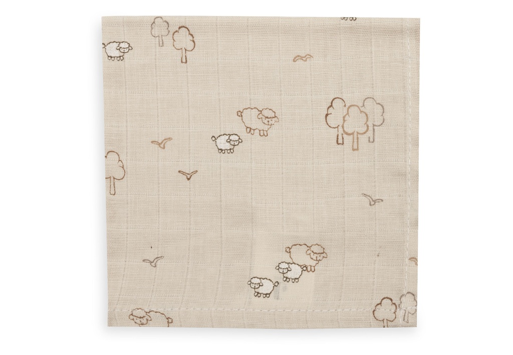 Jollein | Monddoekje Woolly Zand 31x31cm 3-pack