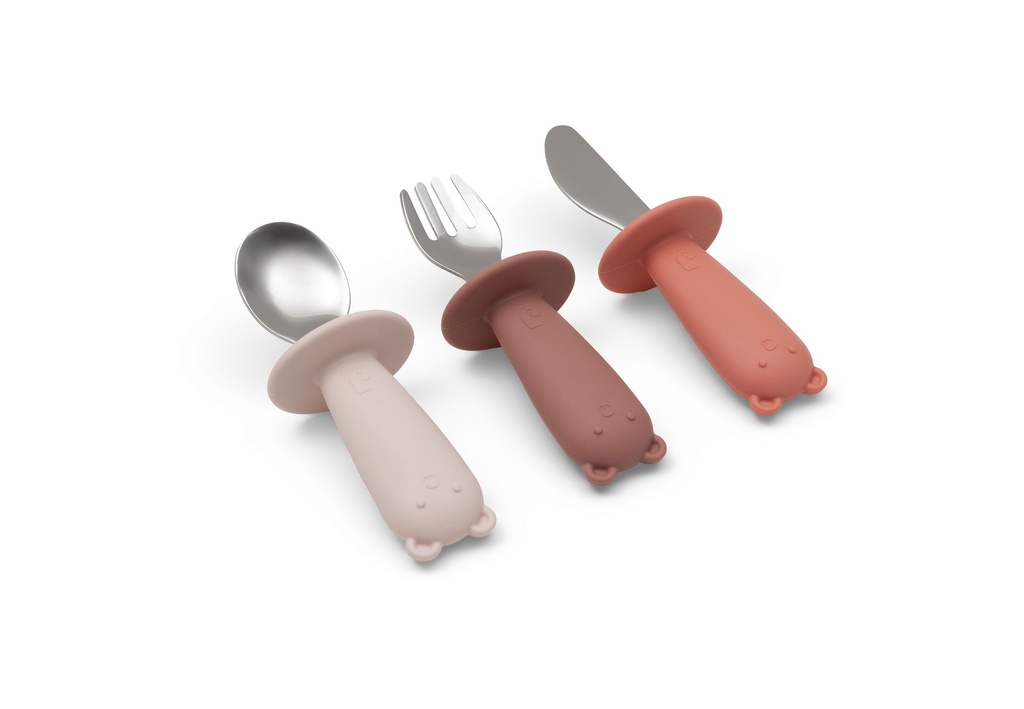 Jollein | Bestek Lepel/Vork/Mes Blush Shades Siliconen Roze 3-delig 