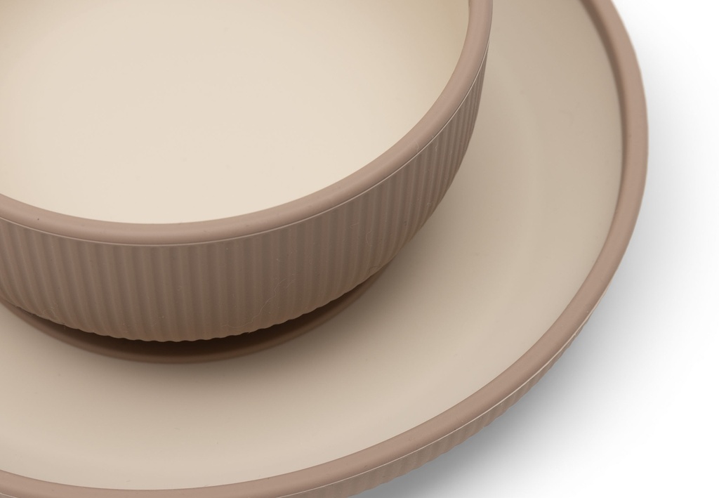 Jollein | Eetset Natural Shades Bruin Siliconen 4-delig