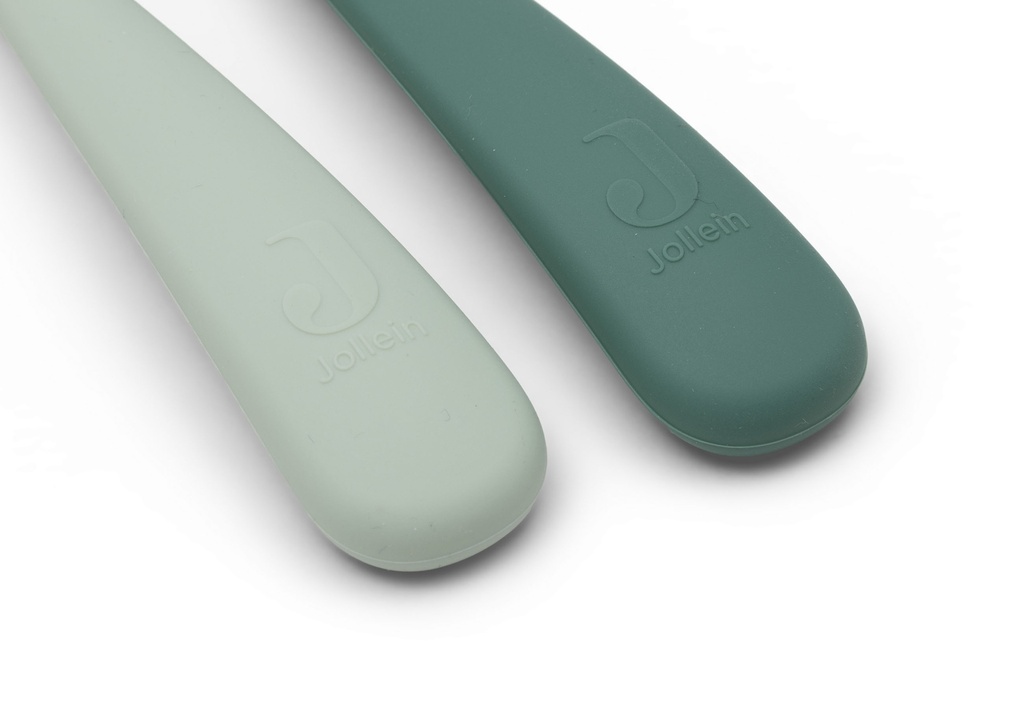 Jollein | Bestek Lepels Jade Shades Siliconen Groen 2-pack