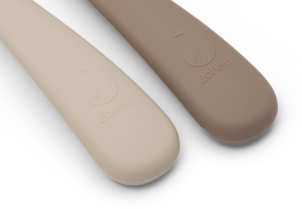 Jollein | Bestek Lepels Natural Shades Siliconen Bruin 2-pack