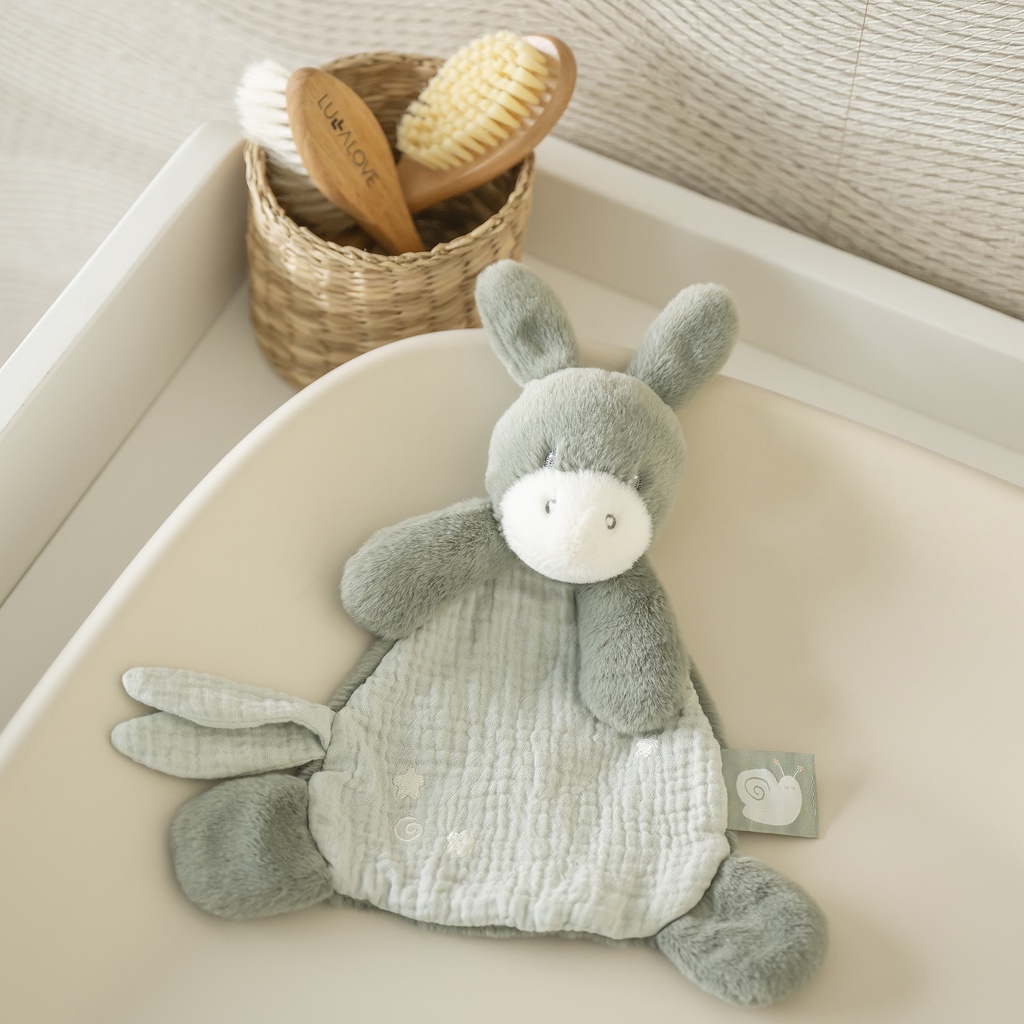 Nattou | Knuffeldoek Loulou Mini Ezel Lindegroen