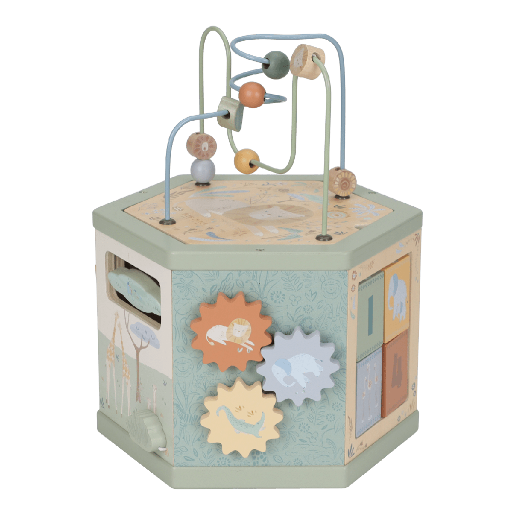 Little Dutch | Activiteitenspeelgoed Safari Friends Zeshoek Hout