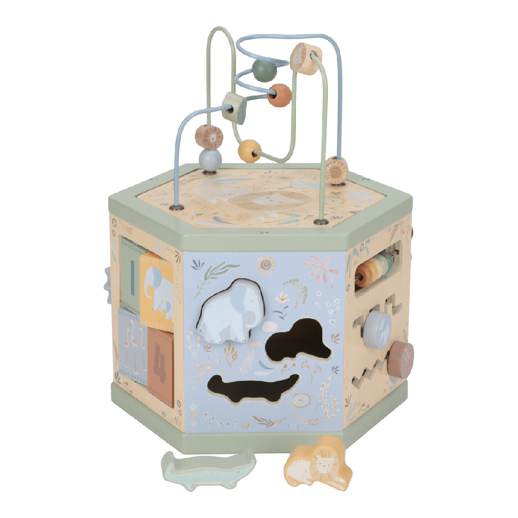 Little Dutch | Activiteitenspeelgoed Safari Friends Zeshoek Hout