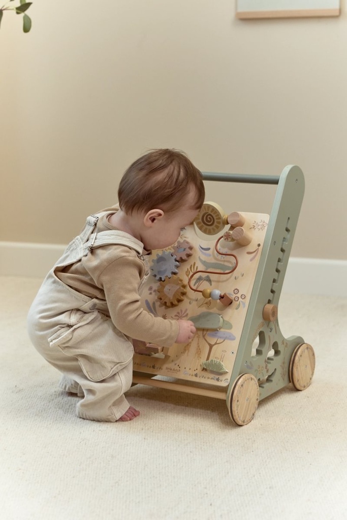Little Dutch | Loophulp Safari Friends Activiteiten Loopwagen Groen +12m