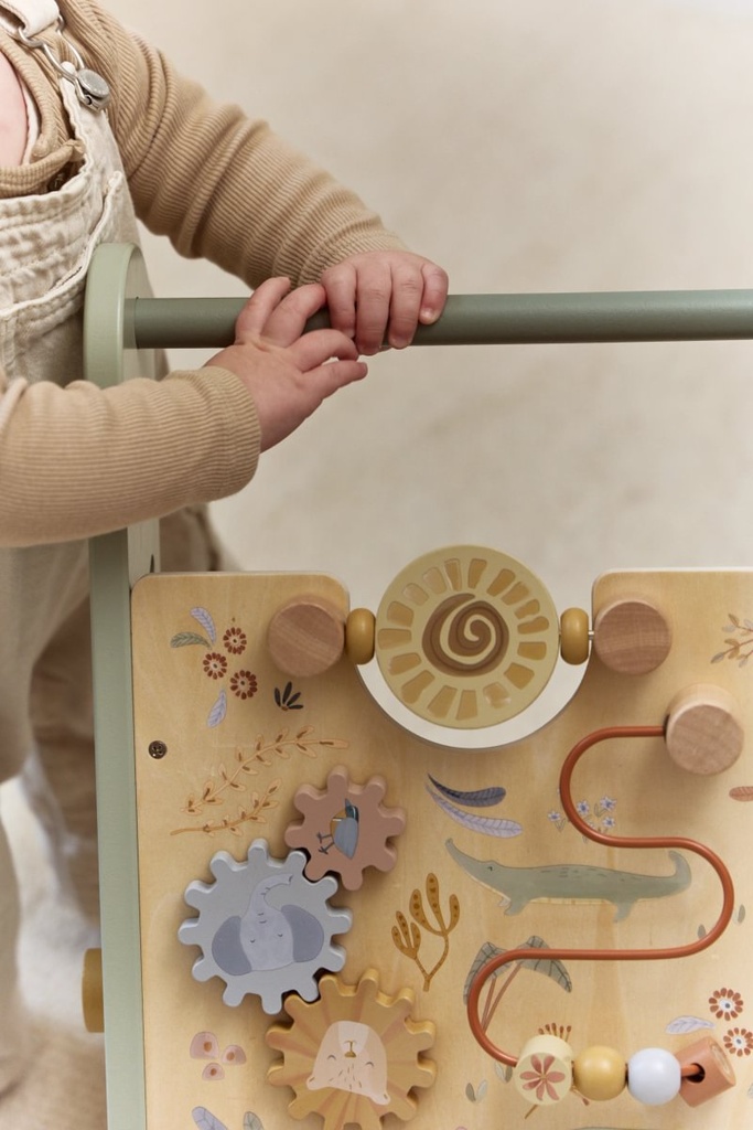 Little Dutch | Loophulp Safari Friends Activiteiten Loopwagen Groen +12m