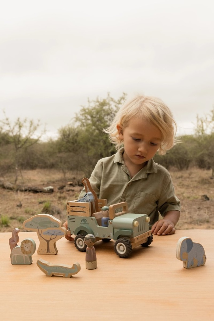 Little Dutch | Speelset Safari Friends Jeep met Dieren Hout