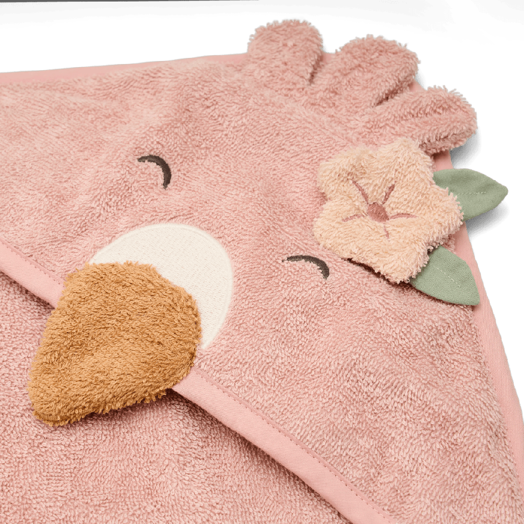 Little Dutch | Badcape Safari Friends Flamingo Roze 75x75cm 