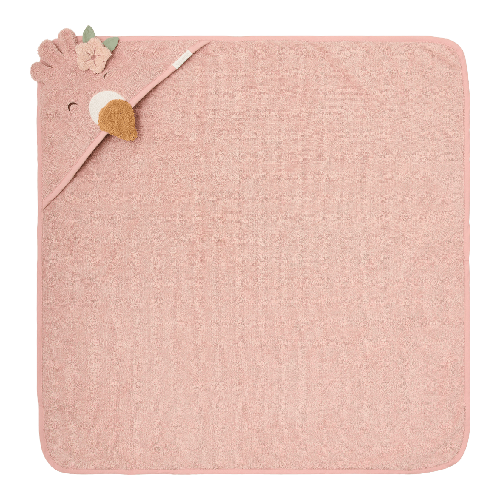 Little Dutch | Badcape Safari Friends Flamingo Roze 75x75cm 