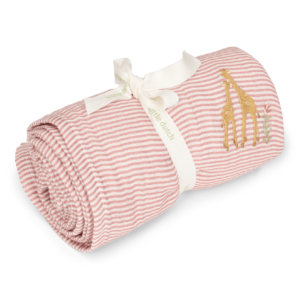 Little Dutch | Giftset Safari Friends Flamingo Fopspeen-/Spuug-/Tetradoek Roze 