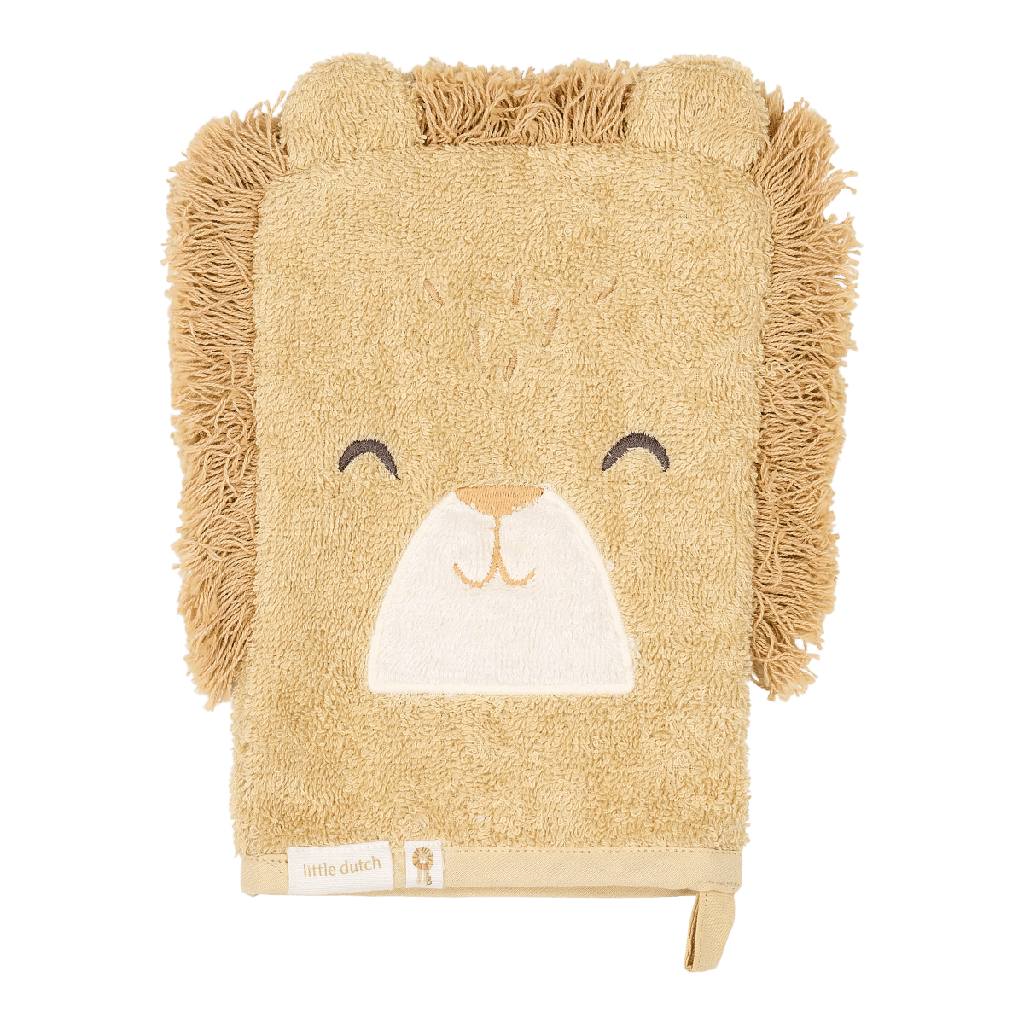 Little Dutch | Giftset Safari Friends Leeuw Badcape/Washandje Geel 