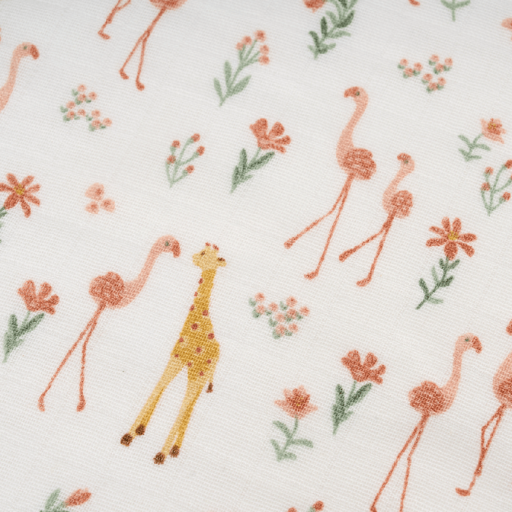 Little Dutch | Hoeslaken Wieg Safari Friends Blooming Safari 40x80cm
