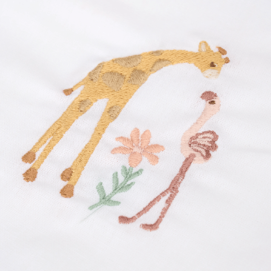 Little Dutch | Laken Ledikant Safari Friends Flamingo Wit 110x140cm