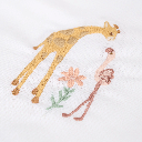 Little Dutch | Laken Wieg Safari Friends Flamingo Wit 70x100cm 