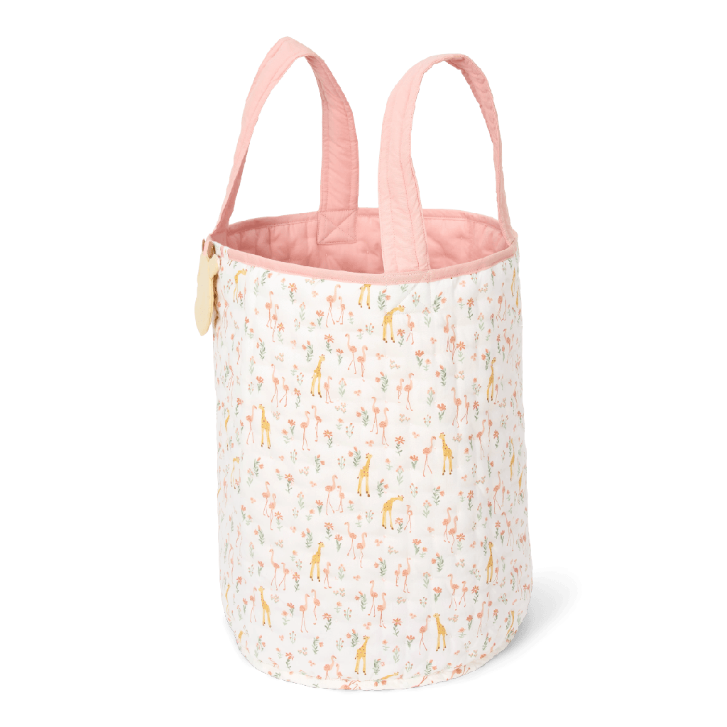 Little Dutch | Opbergmand Safari Friends Blooming Safari Groot Roze   