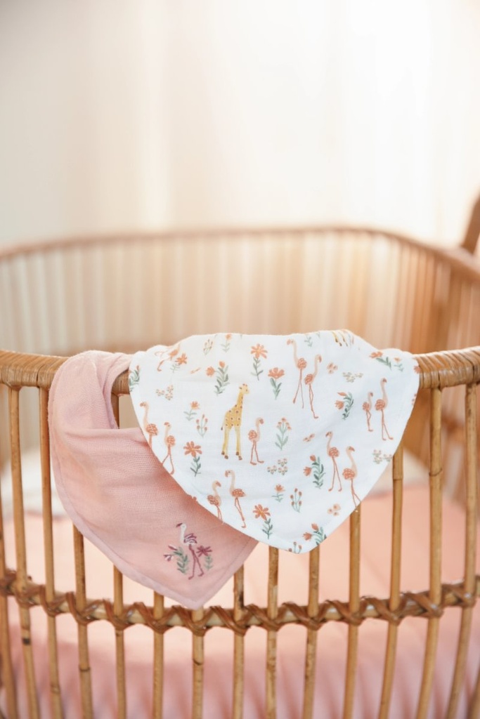 Little Dutch | Spuugdoekje Safari Friends Roze Blooming Safari 2-pack