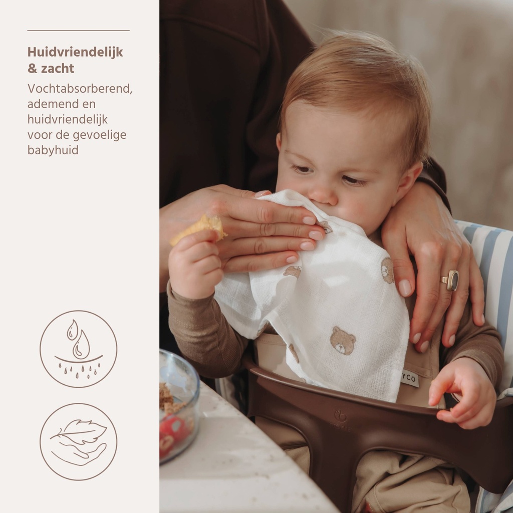 Meyco | Monddoekje Bear 30x30cm 3-pack