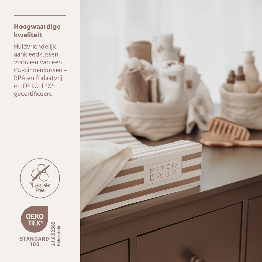Meyco | Waskussen Fat Stripe Taupe Bruin 50x70cm