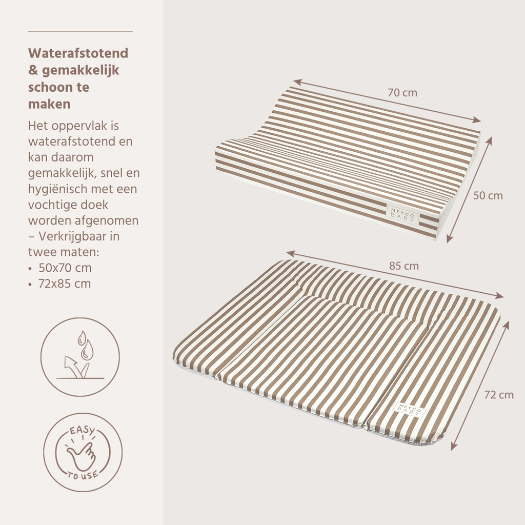 Meyco | Waskussen Fat Stripe Taupe Bruin 50x70cm