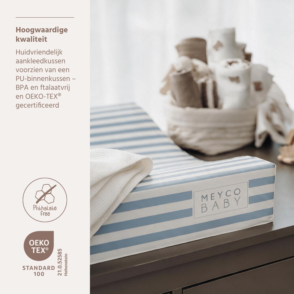 Meyco | Waskussen Fat Stripe Jeans Blue Blauw 50x70cm