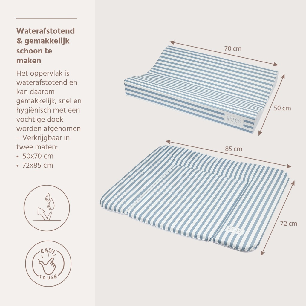 Meyco | Waskussen Fat Stripe Jeans Blue Blauw 50x70cm