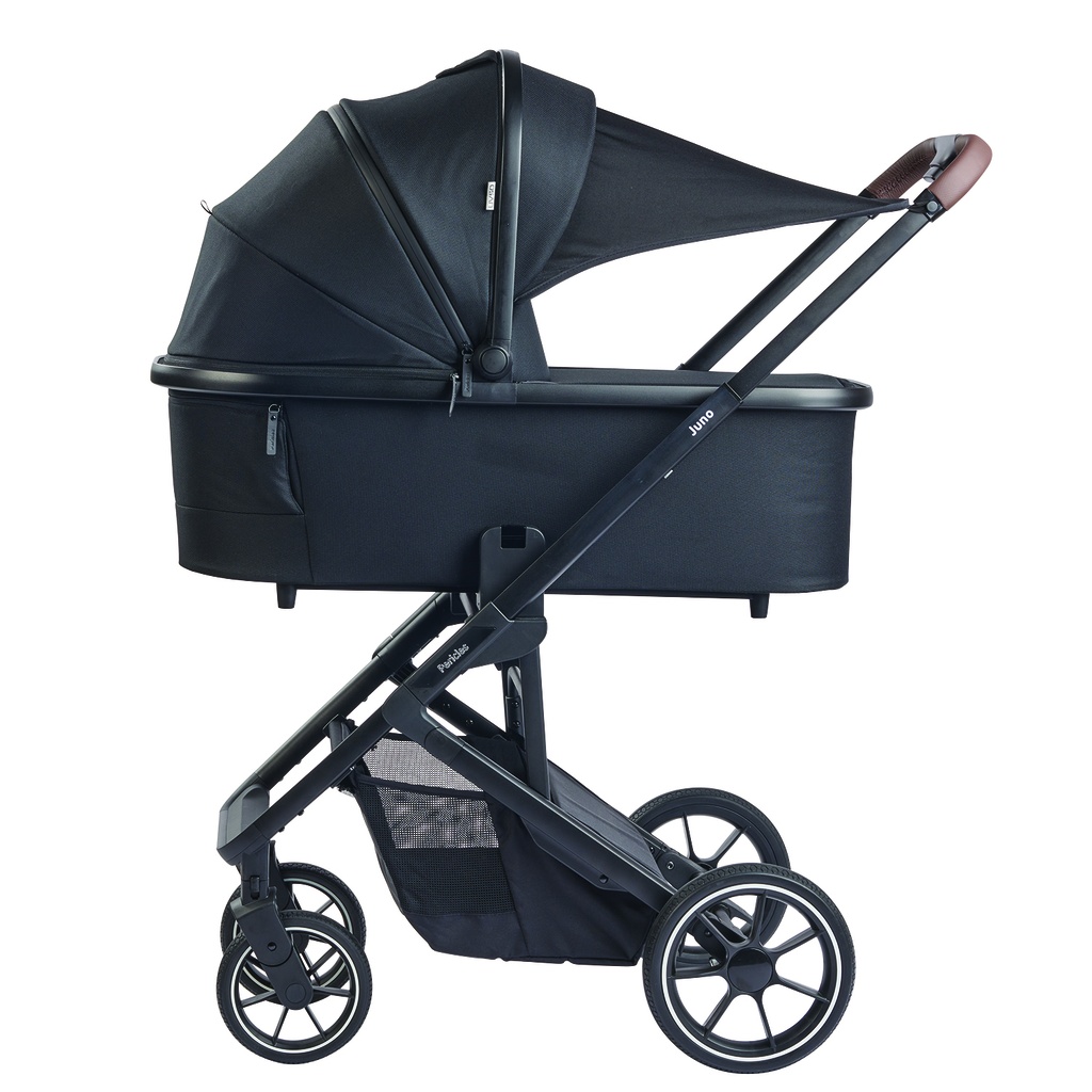 DRAAGMAND, Juno, black, vr Juno, model hard, opvouwbaar, incl. matras, /wiegdekje/zonnekap/sunshade, 2023