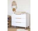 COMMODE, Boho White, met verdieper, 3 laden, 100x90x51cm, wit, MDF/massief den
