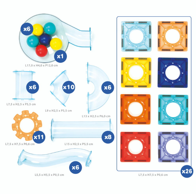 Ludi | Magnetische Blokken Knikkerbaan 80-delig