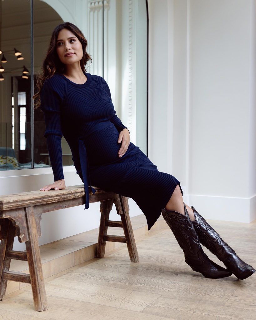 Love2Wait | Jurk Knit Navy Blue