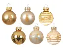Kaemingk | Kerstbal Glas Swirl Line/Tree/Star Koker met 6 Ballen Assortiment