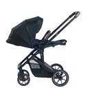 WANDELWAGEN, Juno, black, zwart, frame zwart/aluminium, incl regenscherm duwbeugel imitatieleder, 2023